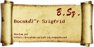 Bocskár Szigfrid névjegykártya